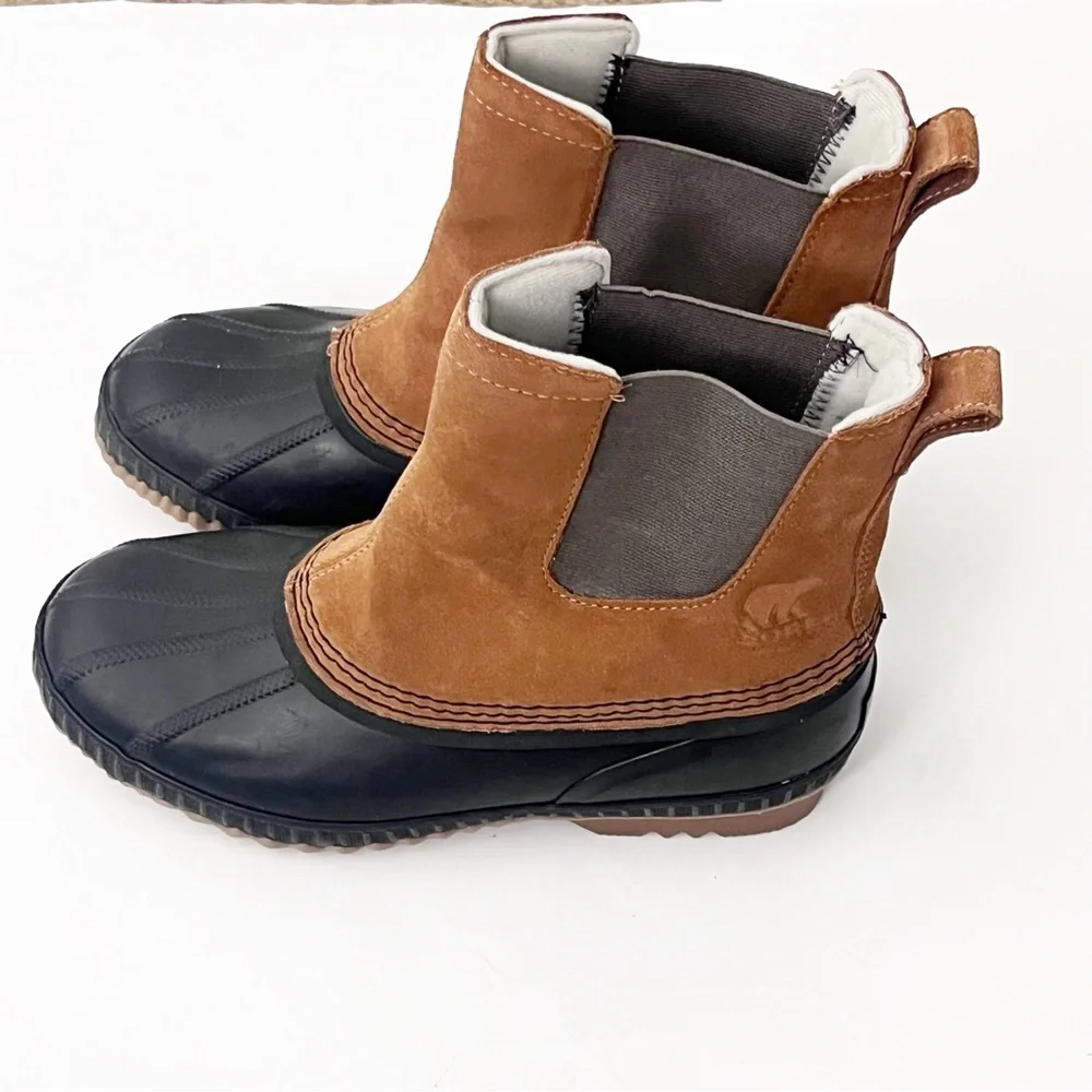 SOREL Cheyanne Brown Black Waterproof Mens Chelsea Boots #NY2674-286 Size 7